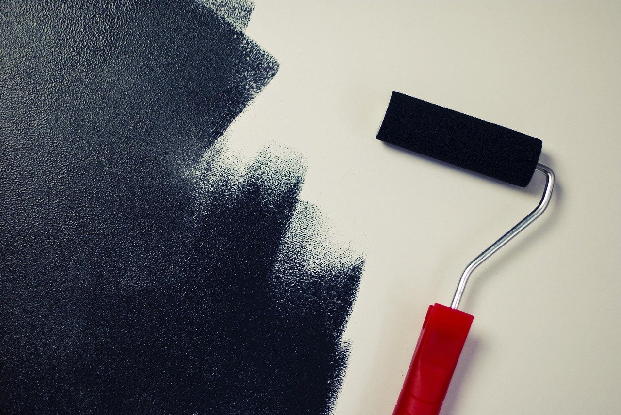 painting, paint roller, black, blue painting, blue paint, paint roller, paint roller, paint roller, paint roller, paint roller